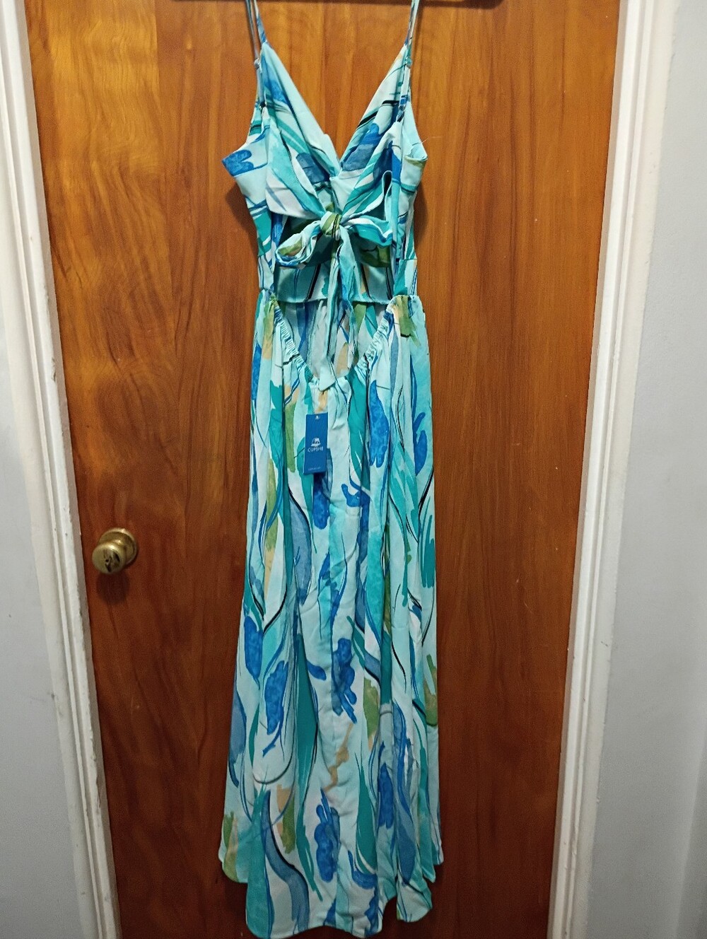 Cupshe Teal, Blue & Green Printed Maxi Dress - Picture 2 of 5